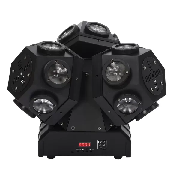 Moving Head DJ Lights, 180W RGBW LED Moving Head Light, Party Lights Support DMX-512 & Sound Activated, Stage Lights for Party Disco KTV Wedding Club